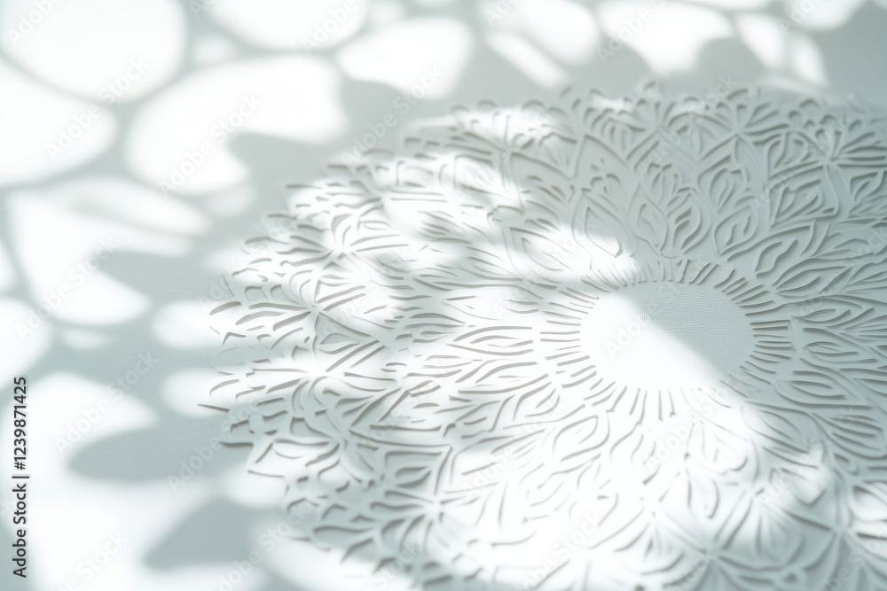 Aufkleber intricate mandala design cast in sunlight, creating a beautiful shadow play.
