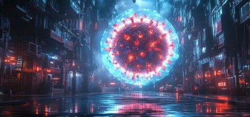 Virus Structure and Transmission Dynamics in a Surrealistic Visual Representation Featuring Health Risks and Preventive Measures