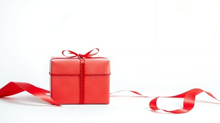 Red Gift Box with Ribbon Perfect for Holidays