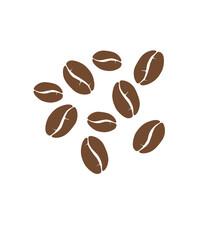 Coffee bean logo. Isolated coffe beans on white background stock illustration
