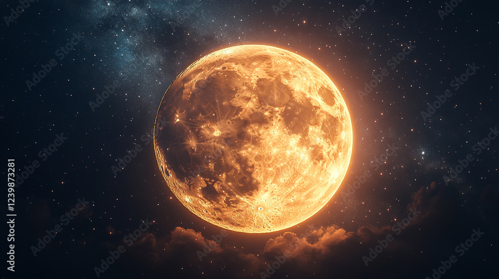 Poster a captivating 3d rendering of the moon sphere, detailed and textured, symbolizing mystery, space, an
