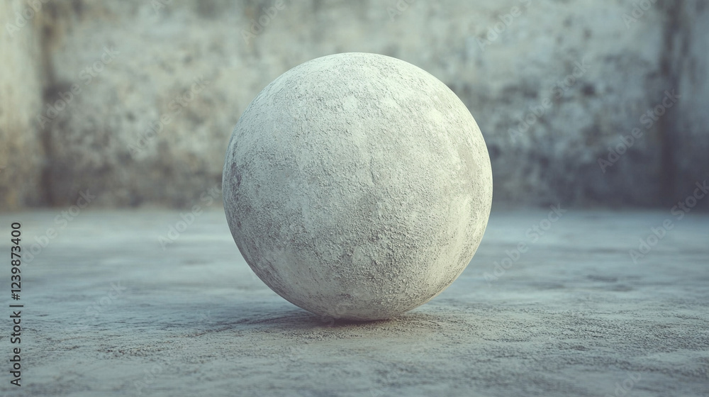 Poster a captivating 3d rendering of the moon sphere, detailed and textured, symbolizing mystery, space, an