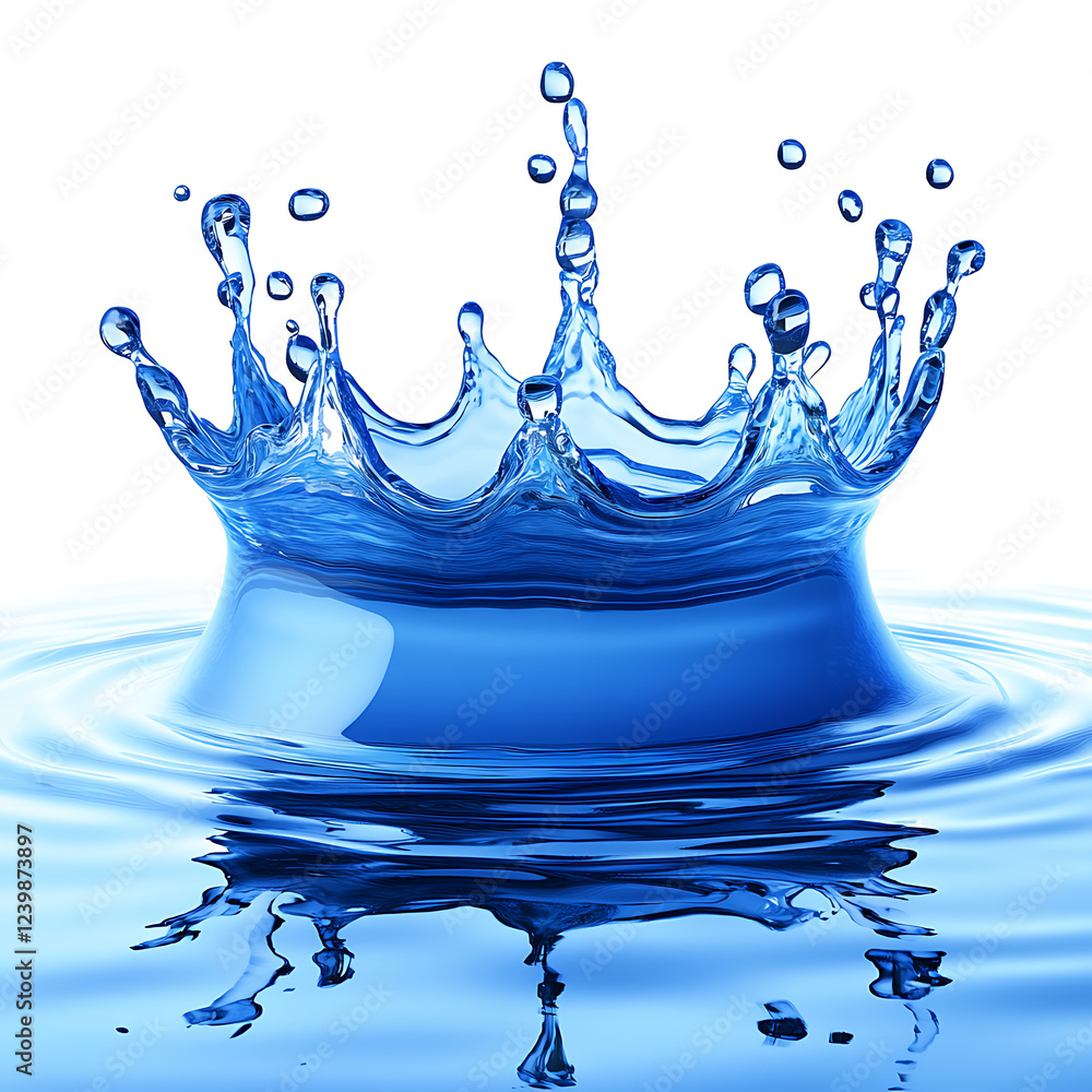 Poster water splash action studio location high-quality image clean environment close-up view fluid dynamic