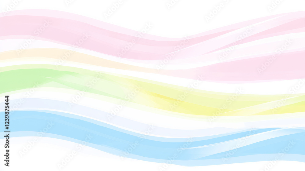 Poster pastel waves in soft colors create calming background