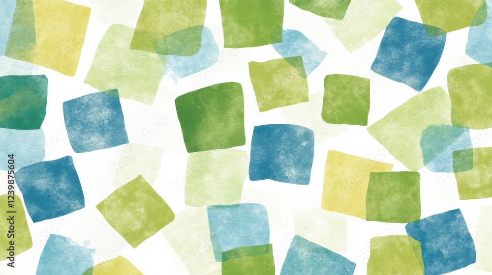 Poster colorful abstract squares in playful pattern