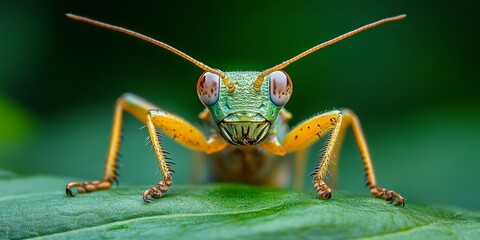 Detailed Macro Photography of a Small Insect with Realistic Features