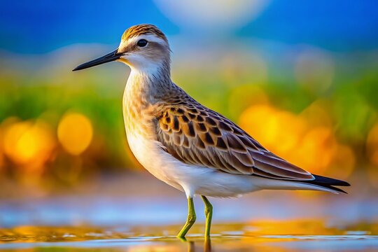 Terek Sandpiper Bird Portrait, Bakkhali Beach, West Bengal, India