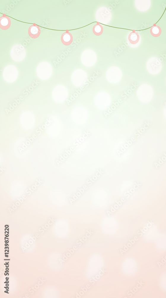 Aufkleber soft pastel background with bokeh and string lights