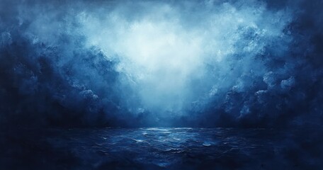 Fototapeta premium Abstract Impressionism Painting Soft Blue Gray Gradient Texture Background
