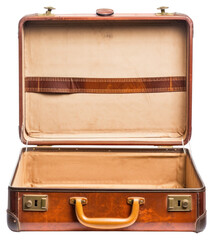PNG Old suitcase openned briefcase luggage bag.