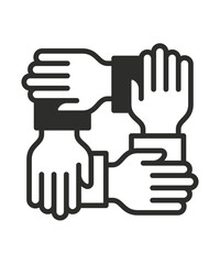 Cooperation Teamwork Hands Vector Icon stock illustration