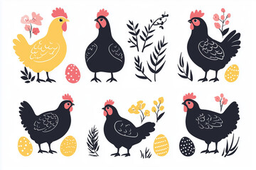 silhoute of  chicken and egg
