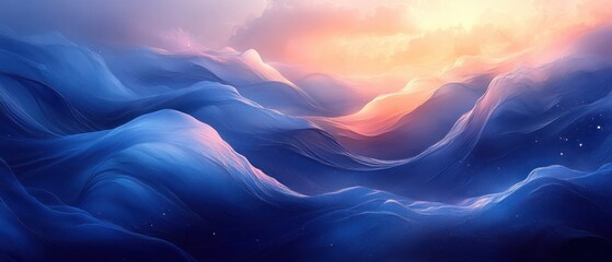 Dynamic Flowing Blue Waves Abstract Background