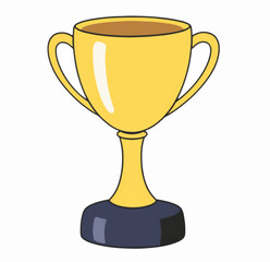 Illustration Graduation Trophy Gold Isolated White Background Recognition