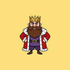 Angry Cartoon King Illustration Royalty Clipart Design