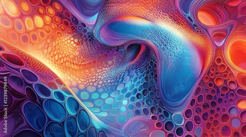 Aufkleber vibrant abstract patterns showcasing flowing shapes in vivid colors and intricate details