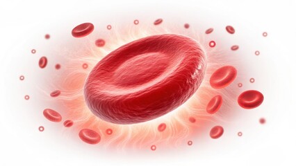 Fototapeta premium blood vessels concept, Red blood cell illustration with surrounding particles