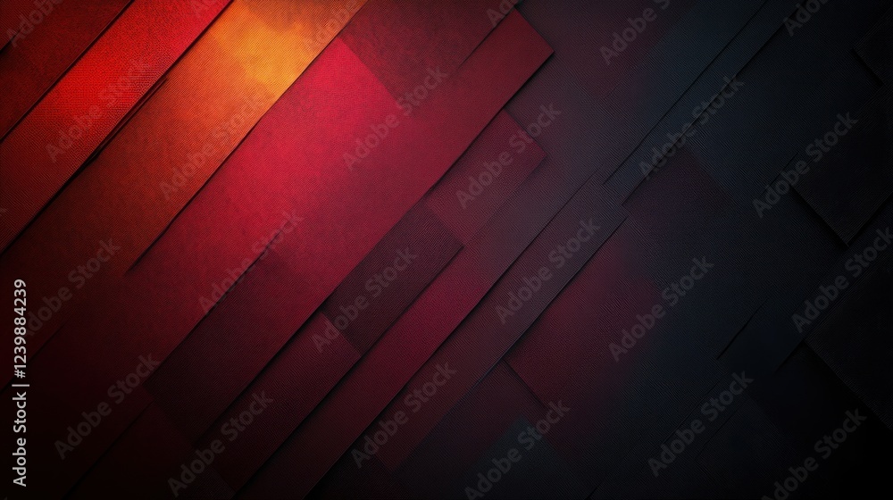 Poster abstract geometric patterns with bold red and deep black contrast