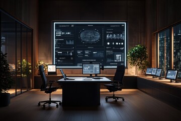 Digital transformation leadership in a futuristic office space