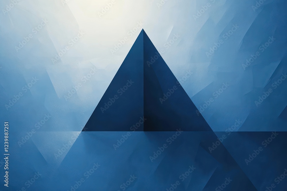 Aufkleber blue gradient abstract geometric shapes with triangles and soft lighting