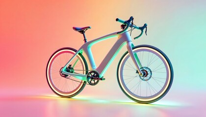 Fototapeta premium Sleek Electric Bike in Vibrant Studio Lighting