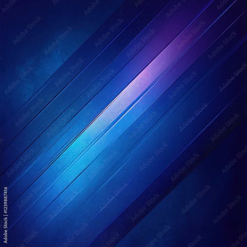 Poster abstract artwork with diagonal blue lines and gradient light on dark background