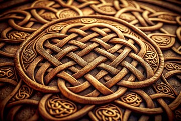 Vintage Celtic Knotwork Design - Sepia-toned Photo