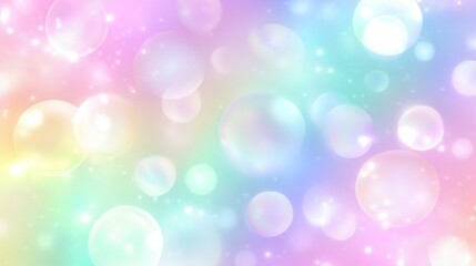 Obraz premium Pastel Rainbow Bubbles Background: Dreamy, Soft, and Magical