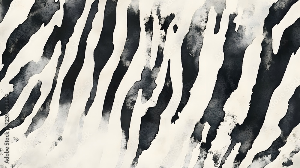 Poster abstract watercolor zebra stripe pattern design