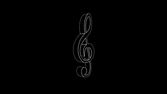 Rotating Isolated Overlay Musical Note Animation, on Alpha Channel, Loop
