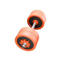 3d rendered illustration of barbell on white background 