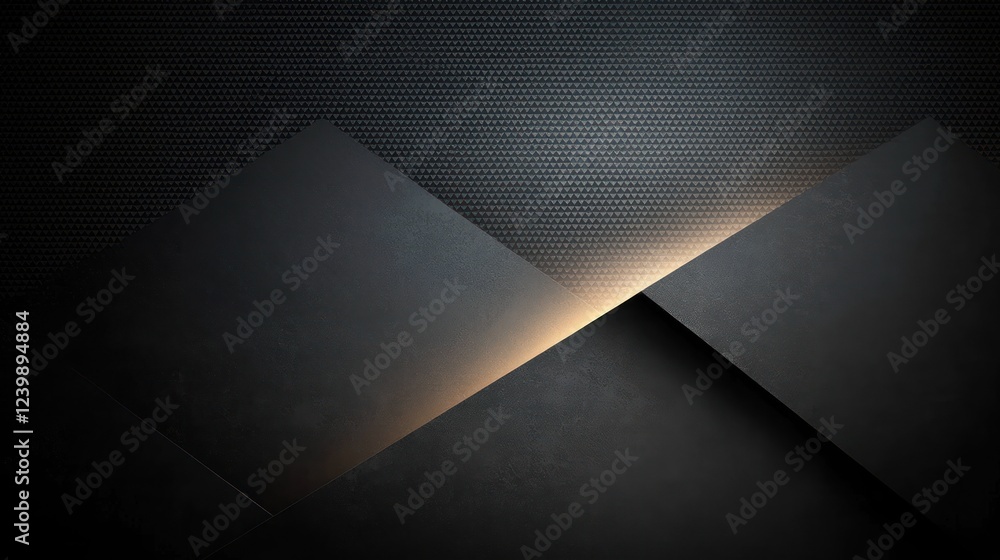Poster abstract geometric pattern design with soft lighting and metallic textures