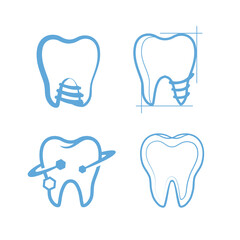 Dental logo design, tooth logo collections