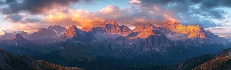 Majestic Tatra Mountains Sunset View Scenic Landscape Panorama