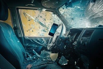 automobile accident caused by cell phone use while driving a car