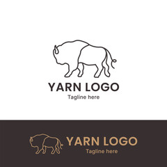 Buffalo yarn logo, line art logo