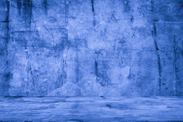 Wall interior background, studio and backdrops show products. with soft light shadow from window color blue and white. background for text insertion and presentation of product	

