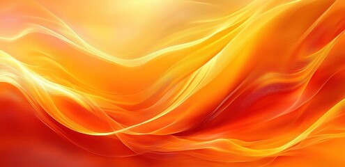 vibrant abstract fluid lines warm orange yellow dynamic composition glowing light art