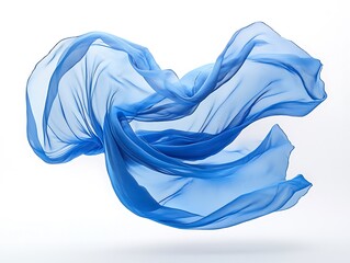 Flowing blue fabric artistry studio photography minimalist midshot elegance