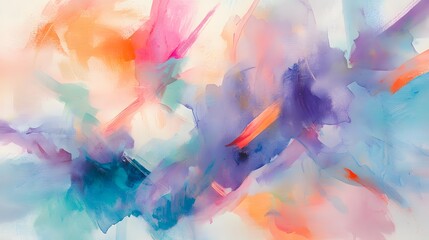 Abstract Pastel Painting Of Colorful Brushstrokes