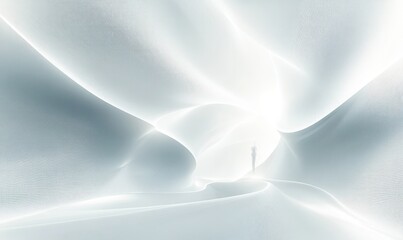 abstract futuristic white background with dynamic light waves and smooth curves