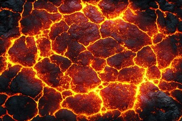 cracked volcanic lava surface texture fiery red after eruption