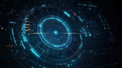 Futuristic Radar Interface in High-Tech Digital Art Style