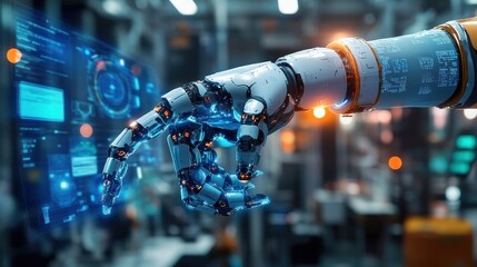 Robotic Arm Technology in a Futuristic Laboratory Setting