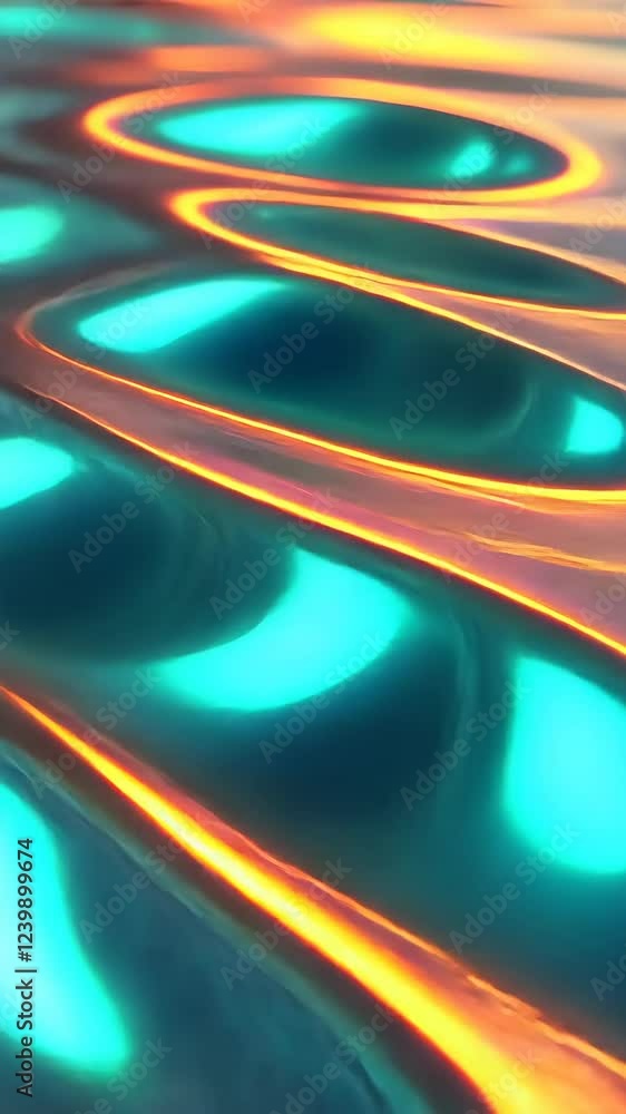 Poster vibrant swirls of turquoise and orange create a mesmerizing abstract pattern in a smooth, flowing su