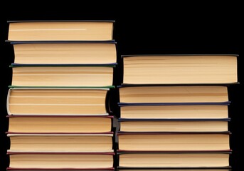 Stack of books isolated on transparent background Generative Ai