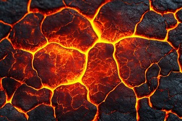 volcanic surface close-up vibrant red orange solidified lava detailed texture