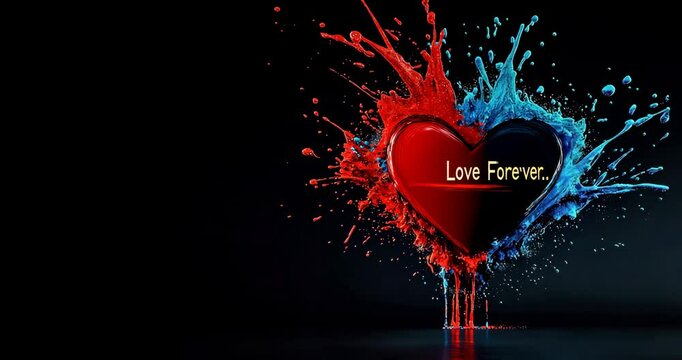 Brushstroke Animation Creating a Heart with 'Love Forever'