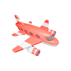 3d illustration of airplane for holiday trip