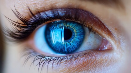 Fototapeta premium Blue human eye